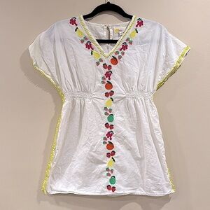 🔥Boden White Top with Colorful Embroidery🔥